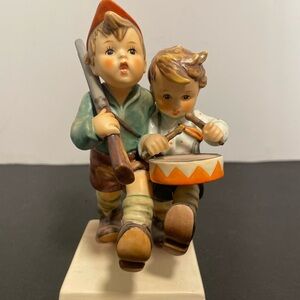 Goebel Hummel Figurine of Boys Marching Drum and Gun (VINTAGE)